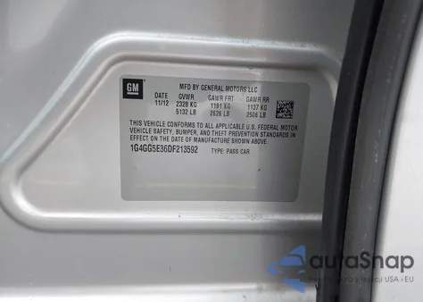 2013 Buick Lacrosse Premium 1 Group z USA, uszkodzony, nr VIN 1G4GG5E36DF213592